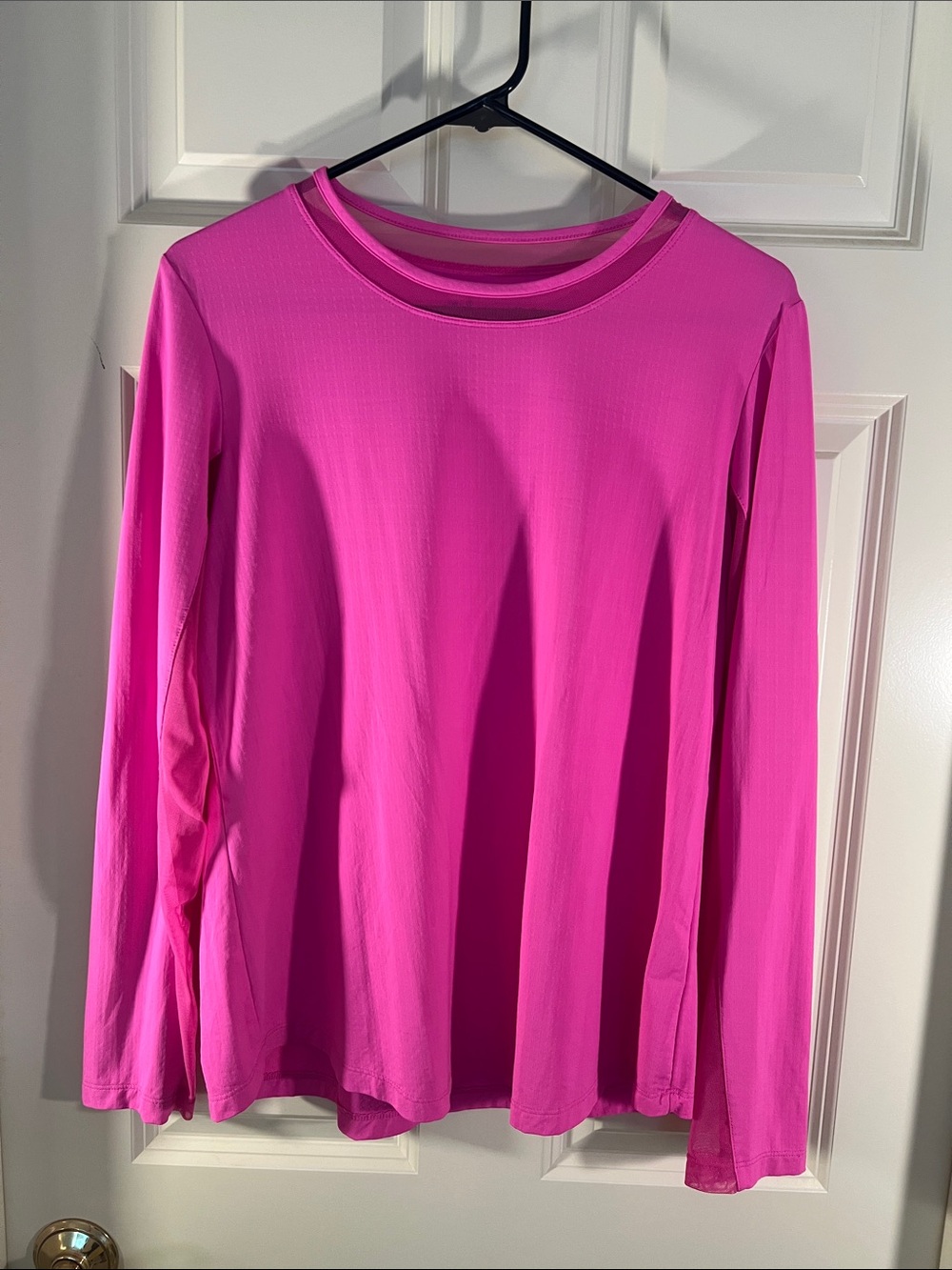 IBKUL Vibrant Pink Long Sleeve Crew Top